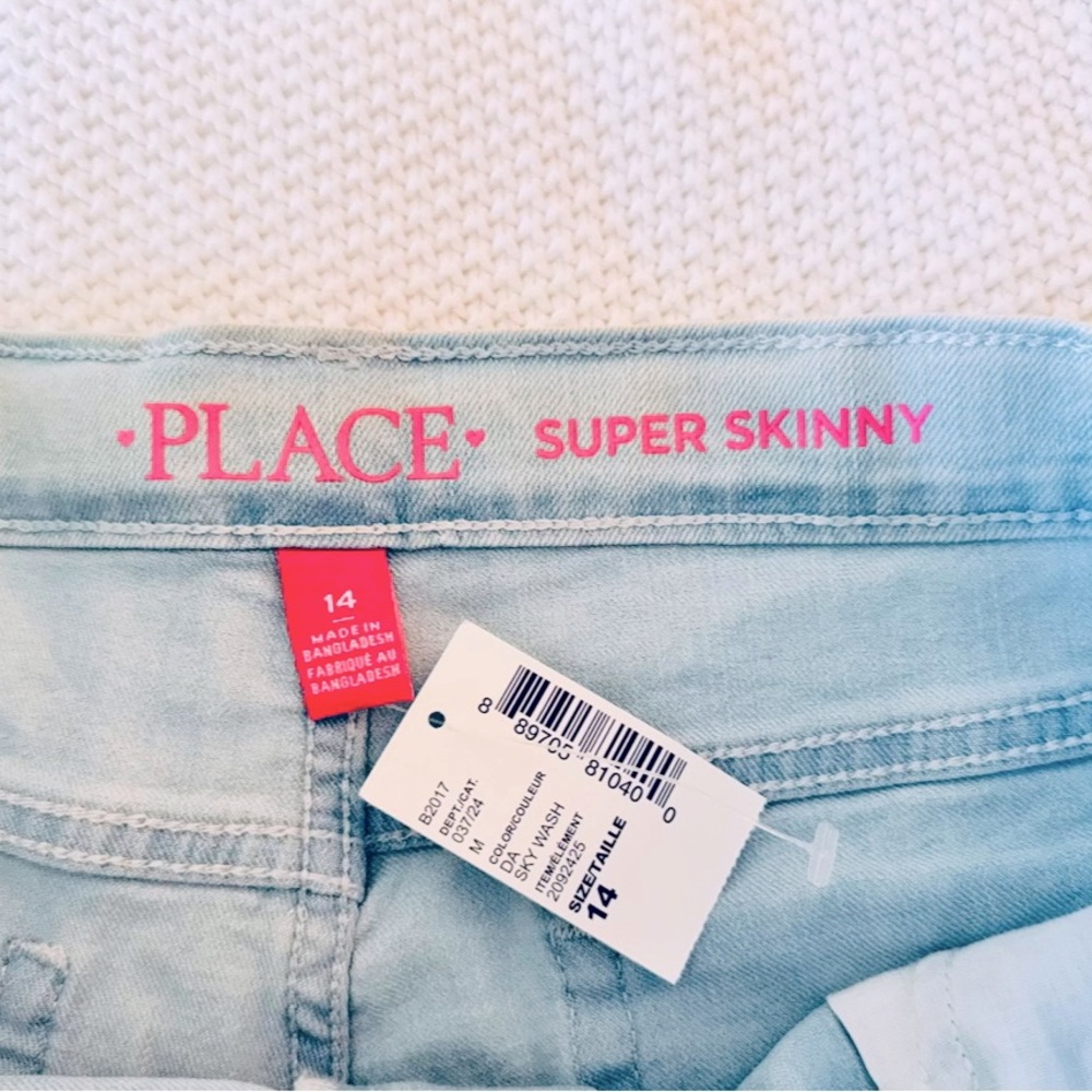 PLACE Girls Denim Super Skinny Stretch Light Blue Jeans - Picture 11 of 16